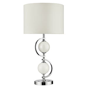 Cream and Glass Ball Table Lamp 1965WH