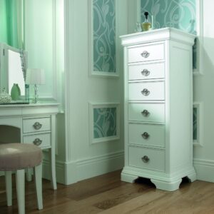 Chantilly White 6 Drawer Tall Chest