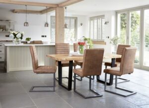 Oak Mill Table + 4 Chairs