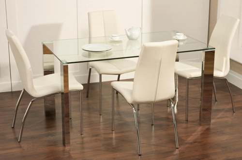 Kansas Modern Glass Table & 4 Chairs