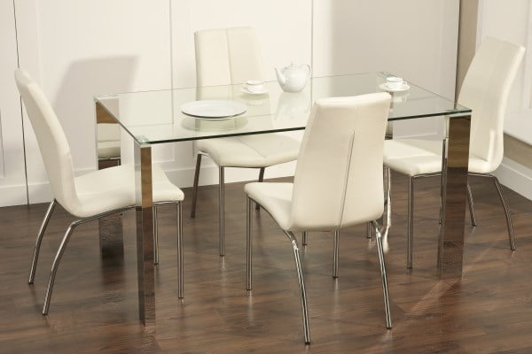 Kansas Modern Glass Table & 4 Chairs
