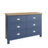 Thornton blue 6 drawer chest