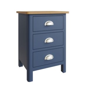Thornton blue 3 drawer bedside