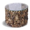 Driftwood Drum Lamp Table