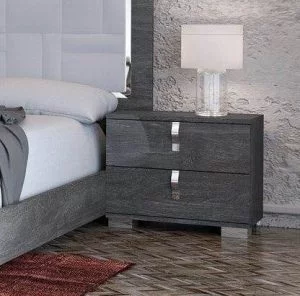 Sarah bedside table grey birch