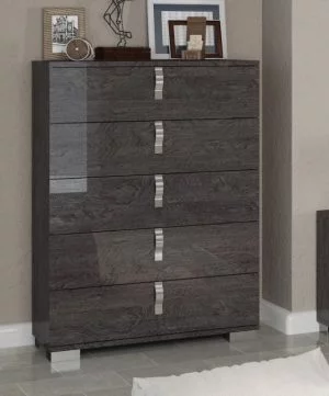 Sarah 5 drawer narrow chest grey birch