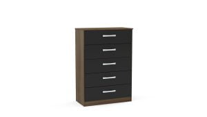 Lynx 5 Drawer Chest Blk Walnut