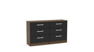 Lynx  6 Drawer Chest Blk Walnut
