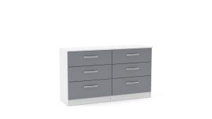 Lynx 6 Drawer Chest - White Grey