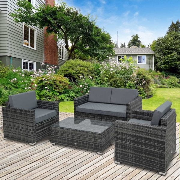 Outdoor sunny 2 seater, 2 chairs & coffee table