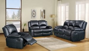 Minesota 3 seater fixed & 2 recliner arm chairs