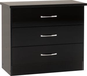Nevada 3 Drawer Chest ( gloss black )