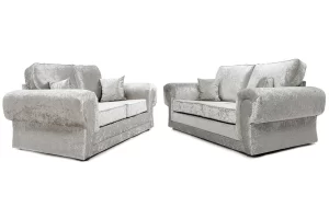 Tangent 3 + 2 Seater Sofa Set Shimmer Silver