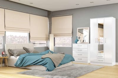 Lynx 2 Door Sliding Wardrobe With Mirror White - Image 3