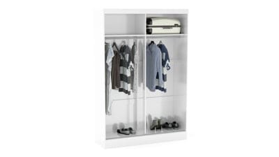 Lynx 2 Door Sliding Wardrobe With Mirror White - Image 5