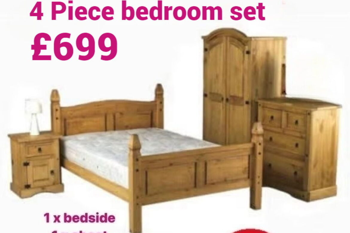Amazing Deal Corona Bedroom Set | 4 Pieces for ONLY £699