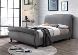 Harlequin grey fabric 4ft 6 double Bed Frame