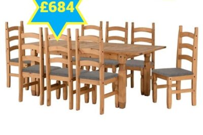 Corona Extending Table with 8 Chairs ONLY £684