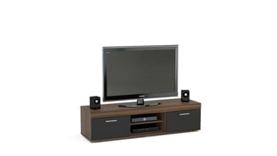 EDGEWARE TV UNIT WALNUT & BLACK - Image 4