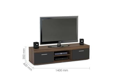 EDGEWARE TV UNIT WALNUT & BLACK - Image 5
