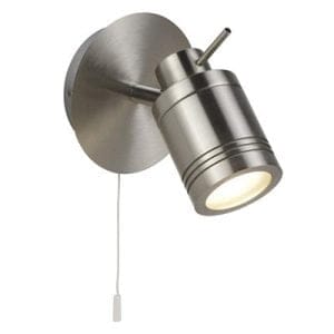 Samson Spotlight Wall Light - Satin Silver Metal