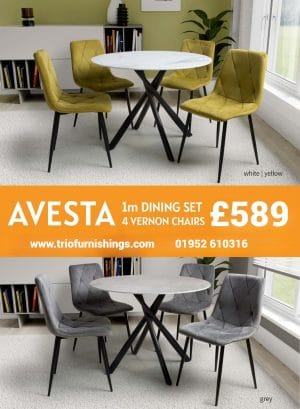 Avesta Grey & 4 Dining Chairs