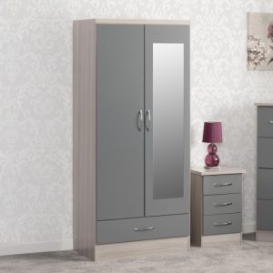 Nevada Mirrored 2 Door Wardrobe