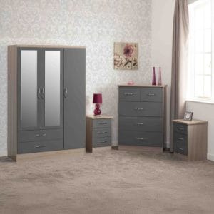 Nevada 3 Door 2 Drawer Wardrobe Bedroom Set